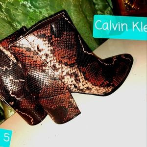 Calvin Klein Snakeskin Ankle Boots